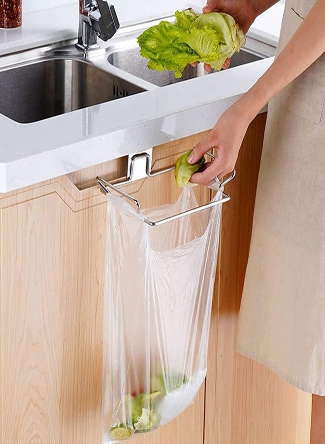 KolorFish Stainless Steel Trash Holder for Kitchen Cabinets, Doors and Cupboards - Under Sink Garbage Rack (Silver) - Image 2